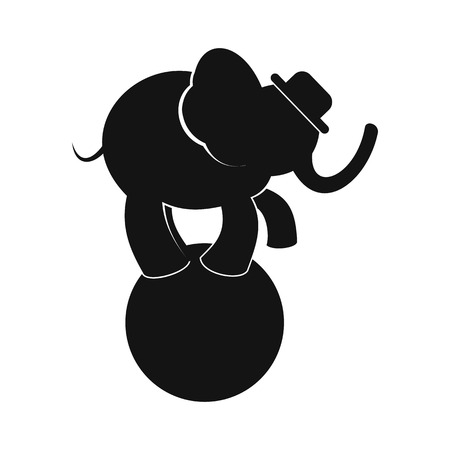 Circus elephant on ball simple icon isolated on white backgroundのイラスト素材