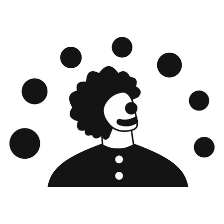 Juggler man simple icon with balls isolated on white backgroundのイラスト素材