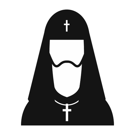 Christian russian priest simple icon. Portrait of orthodox bishop single illustrationのイラスト素材