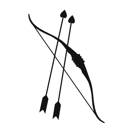 Cupid bow and arrows simple icon isolated on white backgroundのイラスト素材