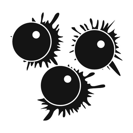 Paintball balls with splashes simple icon. 3 exploding balls splashing around with paintのイラスト素材