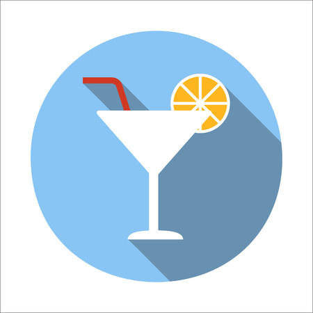 Cocktail flat icon isolated on white backgroundのイラスト素材