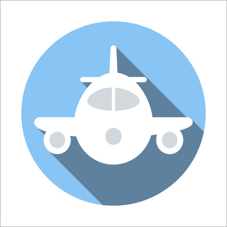 Plane flat icon isolated on white backgroundのイラスト素材