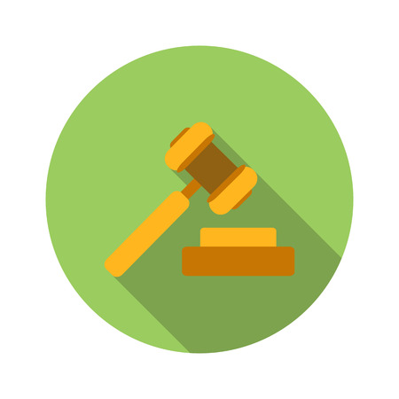 Hammer of justice flat icon isolated on white backgroundのイラスト素材