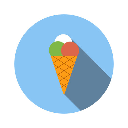 Ice cream flat icon isolated on white backgroundのイラスト素材