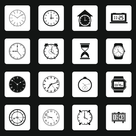 Clocks icons set for web and mobile devicesのイラスト素材