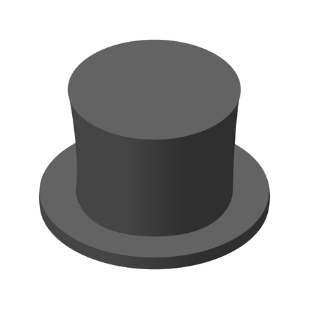 Snowman black hat isometric icon. Single image on a white backgroundのイラスト素材