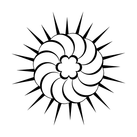 Sun black simple icon isolated on a whiteのイラスト素材