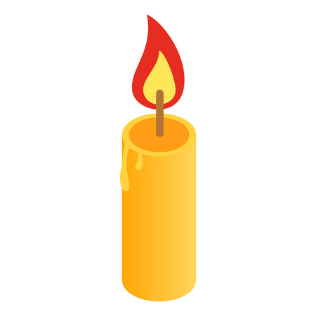 Candle isometric 3d icon on a white backgroundのイラスト素材