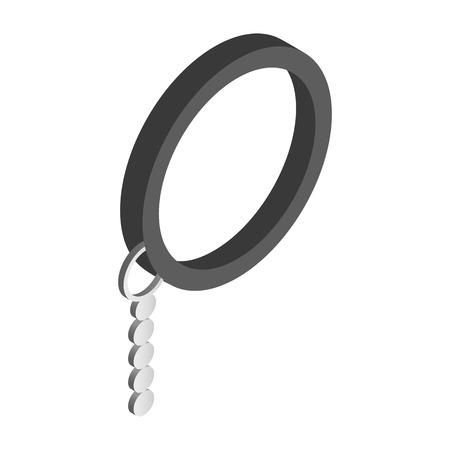 Dog collar with a chain isometric 3d icon isolated on a white backgroundのイラスト素材