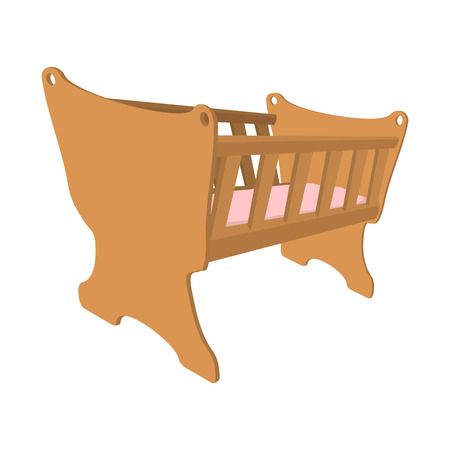 Baby cradle cartoon icon on a white backgroundのイラスト素材