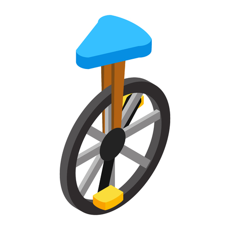 Circus unicycle isometric 3d icon isolated on a white backgroundのイラスト素材