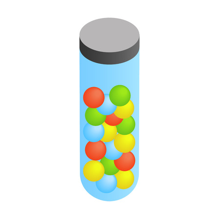 Paintballs in the case isometric 3d icon on a white backgroundのイラスト素材