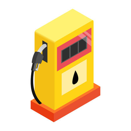 Gas station isometric 3d icon on a white backgroundのイラスト素材