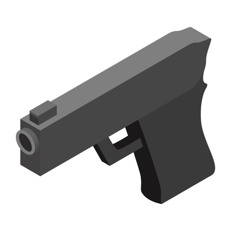 Gun isometric 3d icon on a white backgroundのイラスト素材