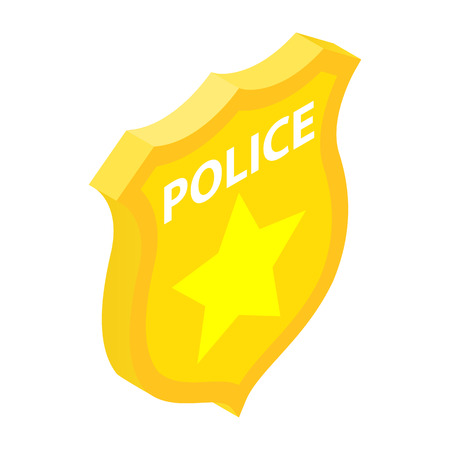 Police badge isometric 3d icon on a white backgroundのイラスト素材