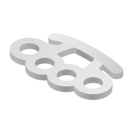 Brass knuckles isometric 3d icon on a white backgroundのイラスト素材
