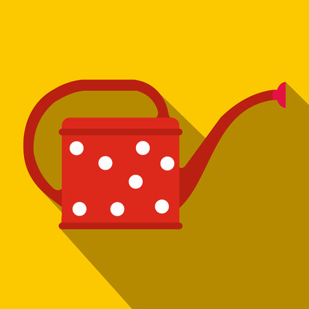 Watering flat icon with shadow isolated on a yellow backgroundのイラスト素材
