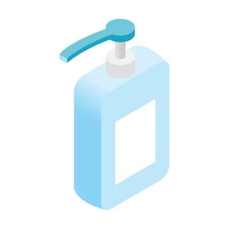 Liquid soap dispenser isometric 3d icon isolated on a white backgroundのイラスト素材