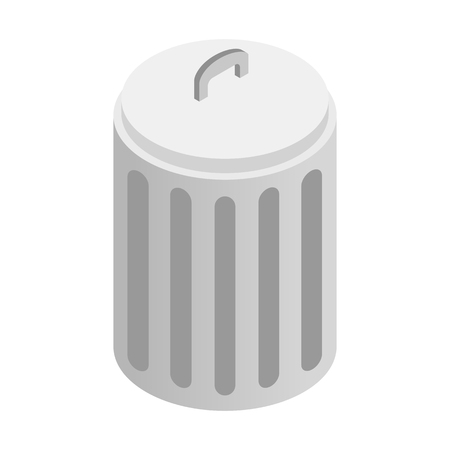 Urn with lid isometric 3d icon isolated on a white backgroundのイラスト素材