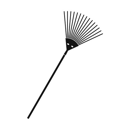 Garden rake black simple icon on a white backgroundのイラスト素材