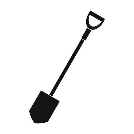 Shovel for working in the garden black simple icon on a white backgroundのイラスト素材