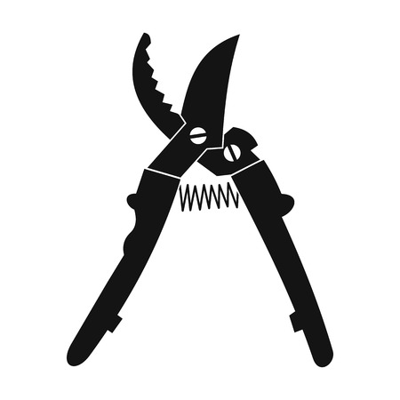 Garden pruner black simple icon on a white backgroundのイラスト素材