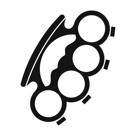 Brass knuckles black simple icon on a white backgroundのイラスト素材