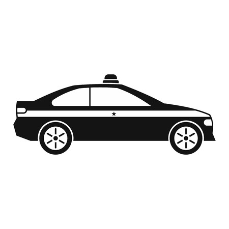 Police car black icon. Simple black symbol on a white backgroundのイラスト素材