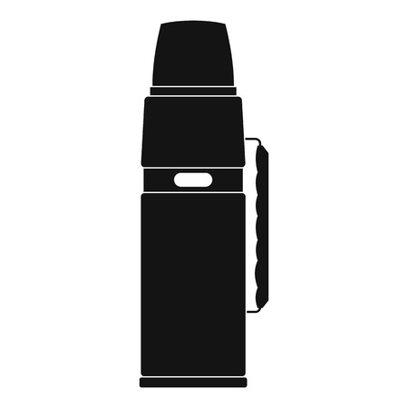 Thermos flask black simple icon isolated on white backgroundのイラスト素材