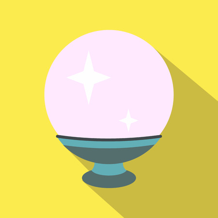 Magic ball flat icon on a yellow backgroundのイラスト素材