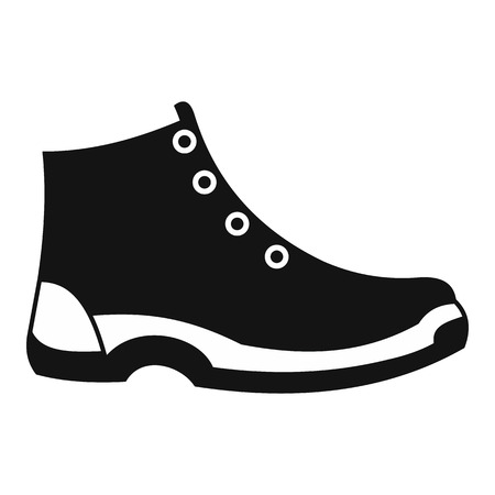 Tourist shoes black simple icon isolated on white backgroundのイラスト素材