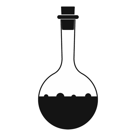 Small bottles with potion black simple icon isolated on white backgroundのイラスト素材