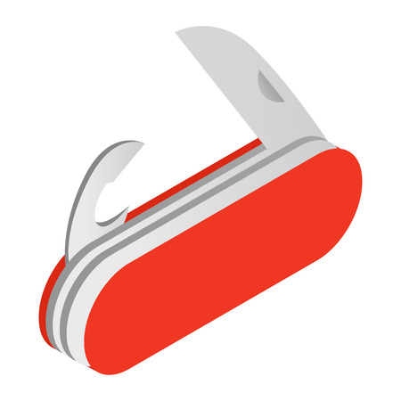 Camping knife isometric 3d icon isolated on a white backgroundのイラスト素材