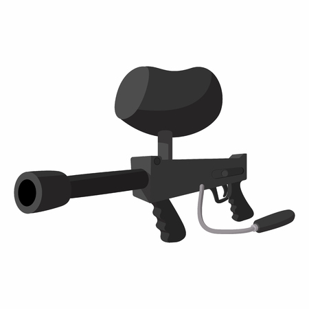 Paintball marker cartoon illustration. Single symbol on a white backgroundのイラスト素材