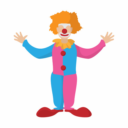 Funny clown cartoon on a white backgroundのイラスト素材