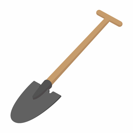 Shovel cartoon icon isolated on a white backgroundのイラスト素材