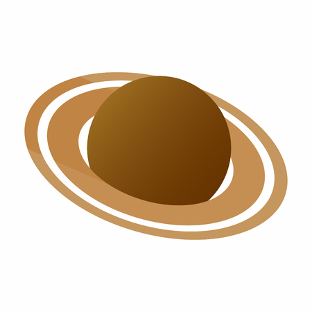 Saturn 3d isometric icon isolated on a white backgroundのイラスト素材