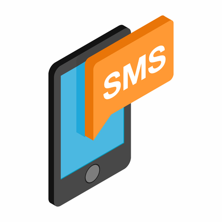 Smartphone sms isometric 3d icon isolated on a white backgroundのイラスト素材