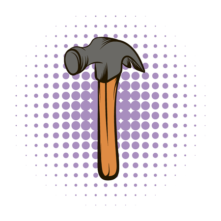 Hammer tool comics icon on a white backgroundのイラスト素材