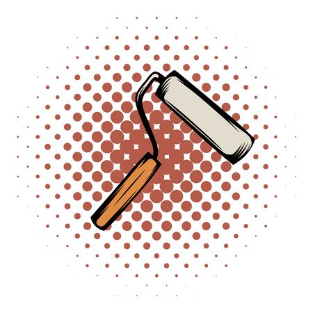 Paint roller comics icon on a white backgroundのイラスト素材
