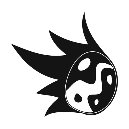 Falling meteor black simple icon isolated on white backgroundのイラスト素材