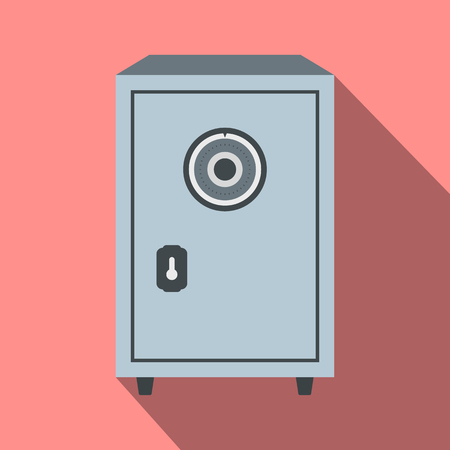 Security safe flat icon on a pink backgroundのイラスト素材