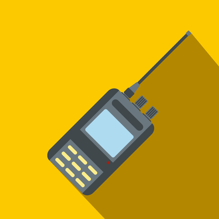 Radio flat icon on a yellow backgroundのイラスト素材