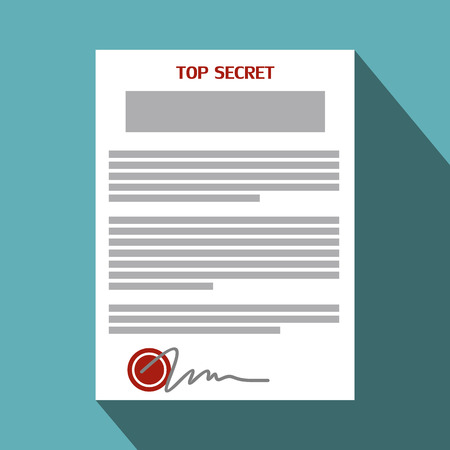 Top secret document flat icon on a blue backgroundのイラスト素材