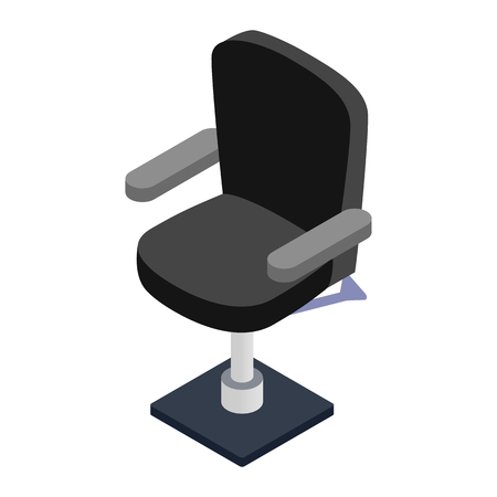 Armchair hairdresser isometric 3d icon isolated on a white backgroundのイラスト素材