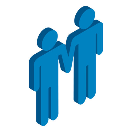 Gay couple holding hands isometric 3d icon on a white backgroundのイラスト素材