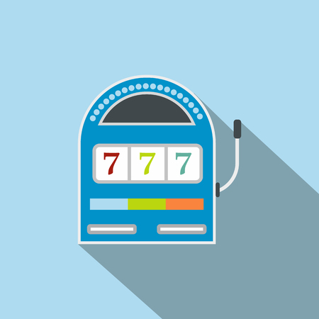 Slot machine jackpot flat icon on a blue backgroundのイラスト素材
