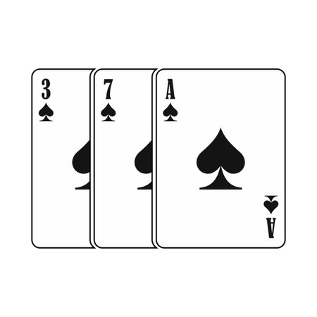 Playing cards black simple icon isolated on white backgroundのイラスト素材