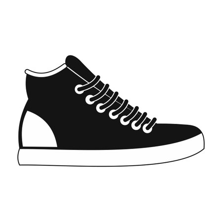 Sneakers black simple icon isolated on white backgroundのイラスト素材